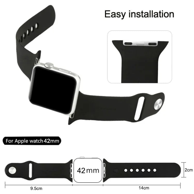 Pulseira de Relógio Desportiva em Borracha de Alto Desempenho e Mais Longa com Fecho de Pino e Encaixe para Apple Watch Sport 42mm