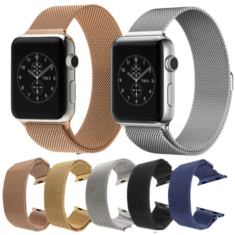 Para Apple Watch 42mm Correia Milanesa Magnética de Aço Inoxidável, Para Apple Watch 46mm / 49mm / 45mm / 44mm