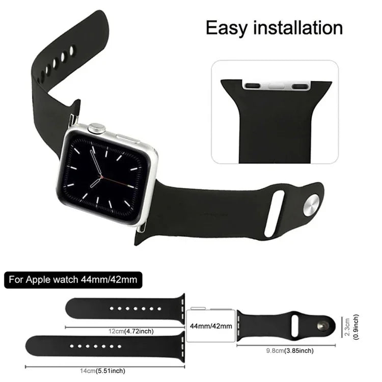 Para Apple Watch Series 10 42mm / 9&8&7 41mm / SE 3&SE 2&6&SE&5&4 40mm / 3&2&1 38mm Correia de Borracha 3 em 1 com Fivela de Pino, Para Apple Watch Series 9&8&7 41mm / SE 3&SE 2&6&SE&5&4 40mm