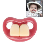 Chupeta de Silicone Segura e Divertida com Dois Dentes Frontais para Bebé, Chupeta Divertida para Bebé