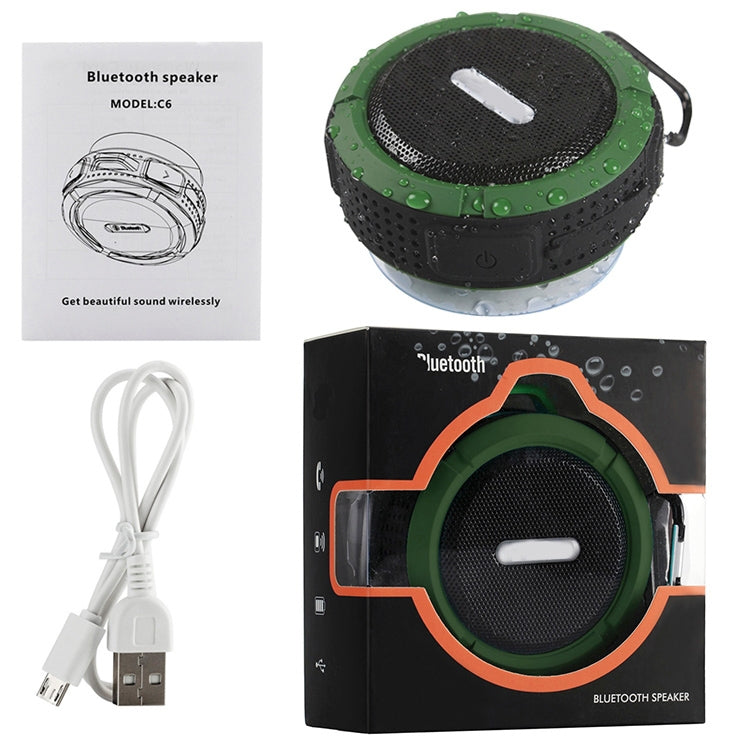 Altifalante Bluetooth impermeável para exterior C6 com ventosa, suporta chamadas mãos-livres
