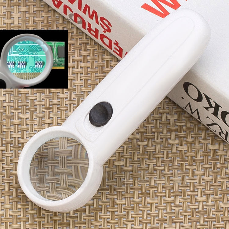 Lupa de Mão Tipo Ponto de Exclamação 15X com 2 LED, 15X