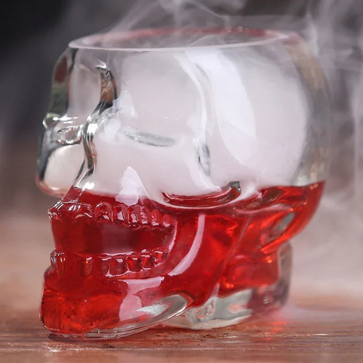 Copo de Shot de Vodka e Whisky em Forma de Caveira de Cristal, Transparente