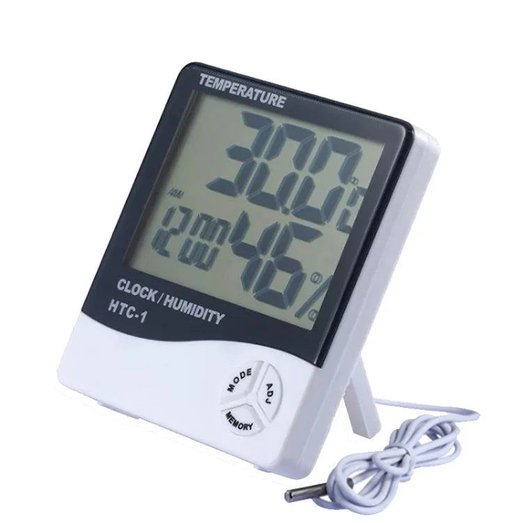 Medidor Digital de Temperatura e Humidade LCD de 3,8 polegadas com Relógio / Calendário (HTC-1), HTC-1