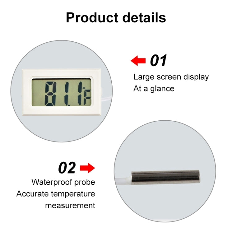 Termómetro Digital de Interior Mini LCD (Exibição em Fahrenheit), Branco, (Exibição em Fahrenheit)(Branco), (Exibição em Fahrenheit)(Preto)