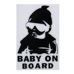 Baby On Board Pattern Vinyl Car Sticker, Size: 20cm x 13cm, Black, Grey, White