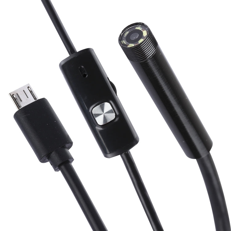 Câmara de Inspeção Endoscópica Micro USB Impermeável com Tubo Flexível e 6 LED para Telemóvel Android OTG, Comprimento: 1m, Diâmetro da Lente: 7mm, 7mm