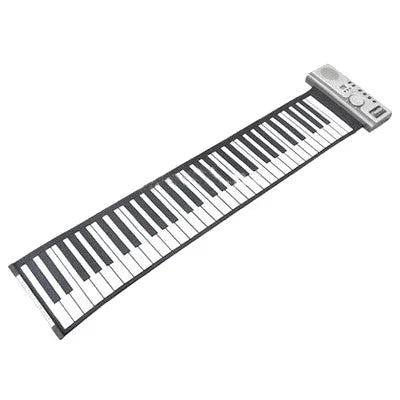 Teclado Piano MIDI Dobrável Datopal de 61 Teclas, 61 Teclas Standard Branco