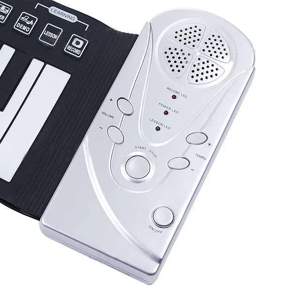 Teclado Piano Dobrável Portátil de 49 Teclas, 49 Teclas Standard Branco