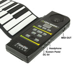 Piano MIDI Flexível Dobrável de Silicone Portátil de 88 Teclas, Teclado: 133 x 14.2 x 0.6cm, Piano Dobrável de 88 Teclas