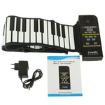 Piano MIDI Flexível Dobrável de Silicone Portátil de 88 Teclas, Teclado: 133 x 14.2 x 0.6cm, Piano Dobrável de 88 Teclas