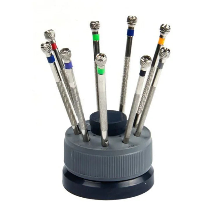Conjunto de 9 Chaves de Fendas para Reparação de Relógios 0,5mm-2,5mm, 9 em 1