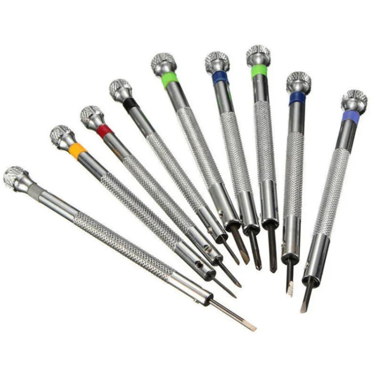 Conjunto de 9 Chaves de Fendas para Reparação de Relógios 0,5mm-2,5mm, 9 em 1
