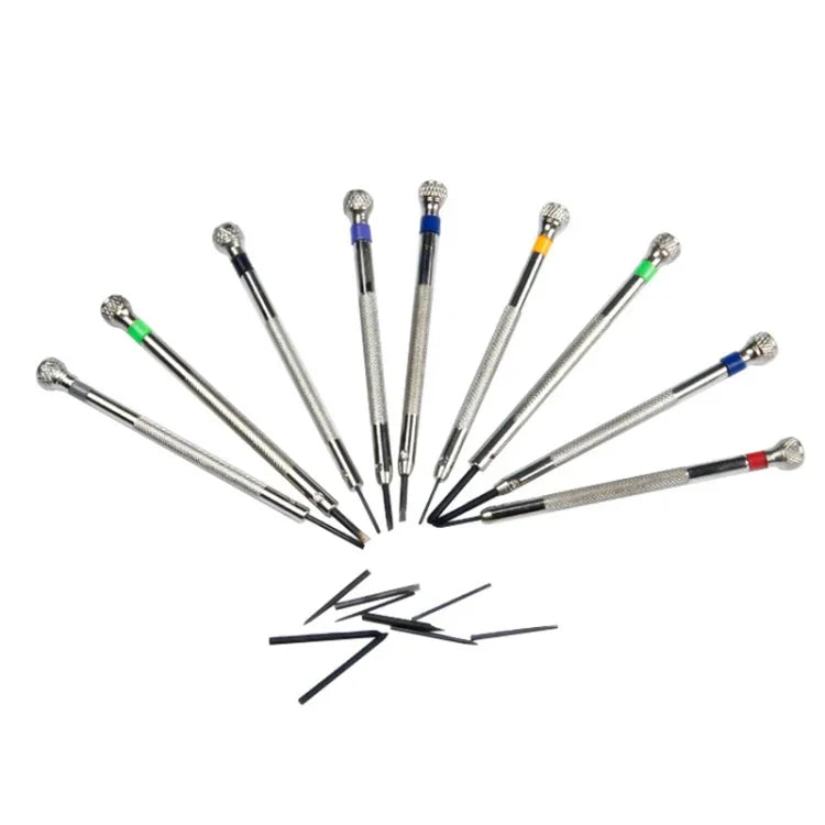 Conjunto de 9 Chaves de Fendas para Reparação de Relógios 0,5mm-2,5mm, 9 em 1
