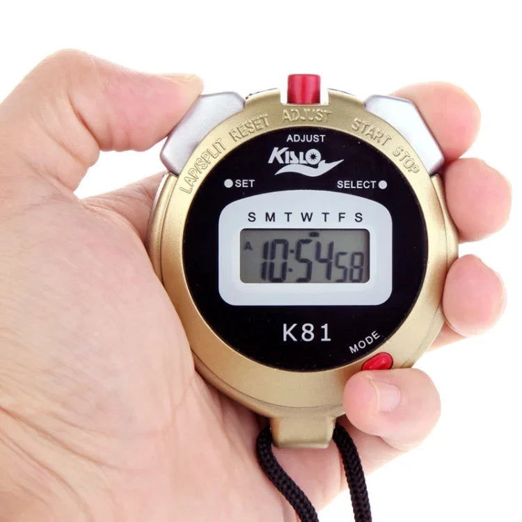 Cronómetro KISLO K81 Profissional, Cronógrafo Digital de Mão com LCD e Correia, K81