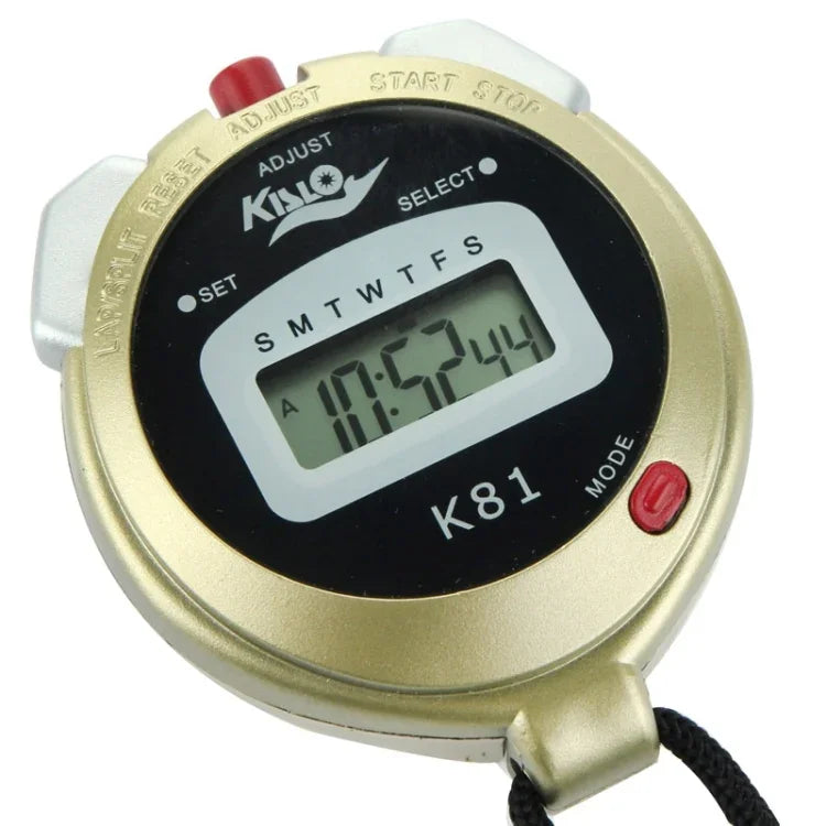 Cronómetro KISLO K81 Profissional, Cronógrafo Digital de Mão com LCD e Correia, K81