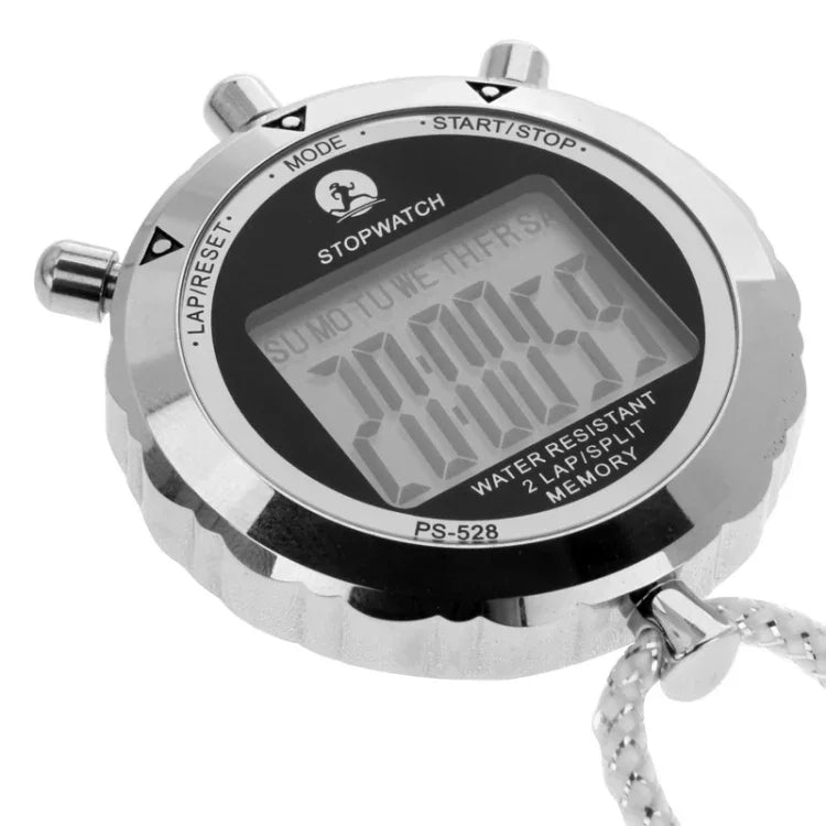 Cronómetro Metálico PS528 Profissional, Cronógrafo Digital de Mão com LCD e Correia, PS528