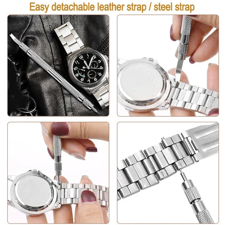 Ferramenta Prática para Remover Barra de Mola + Removedor de Pinos para Substituir Pulseira de Relógio, Ferramenta para Manusear Correias