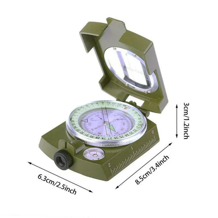 Bússola Prismática de Bolso Militar Multifuncional GoldGood DC60-2A para Viagens Geológicas ao Ar Livre com Visor Luminoso (Verde Exército), DC60