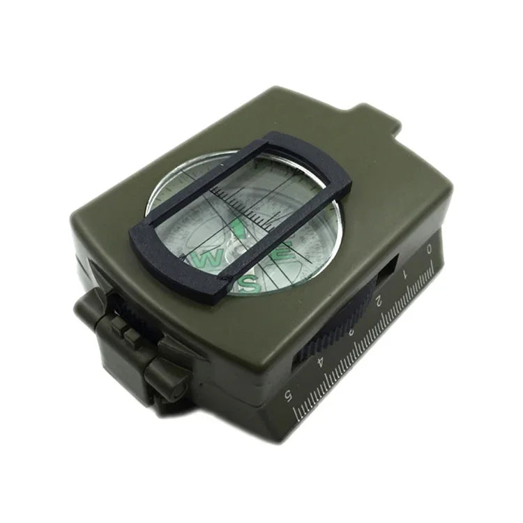 Bússola Prismática de Bolso Militar Multifuncional GoldGood DC60-2A para Viagens Geológicas ao Ar Livre com Visor Luminoso (Verde Exército), DC60