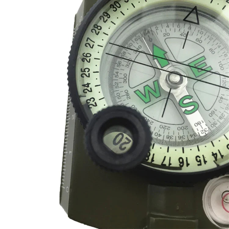 Bússola Prismática de Bolso Militar Multifuncional GoldGood DC60-2A para Viagens Geológicas ao Ar Livre com Visor Luminoso (Verde Exército), DC60