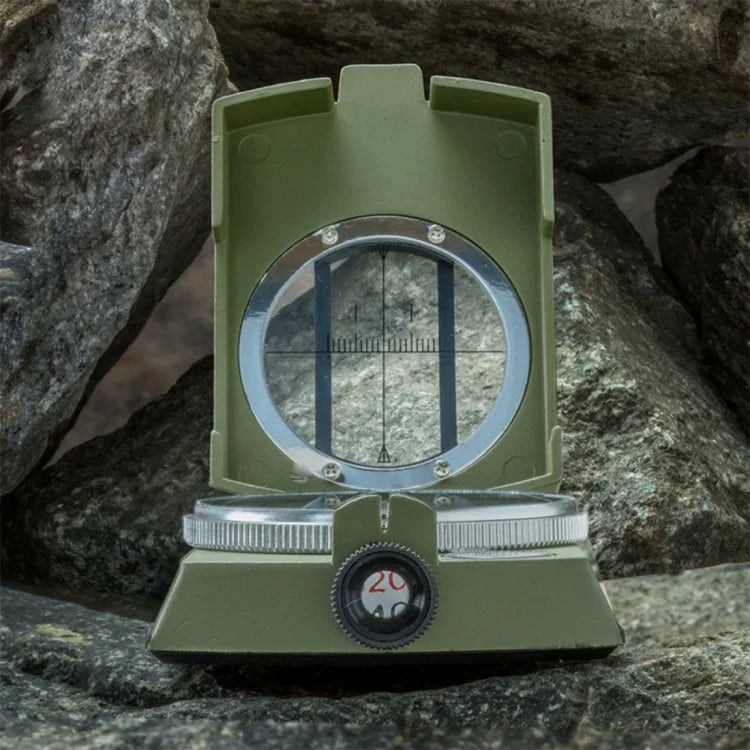 Bússola Prismática de Bolso Militar Multifuncional GoldGood DC60-2A para Viagens Geológicas ao Ar Livre com Visor Luminoso (Verde Exército), DC60