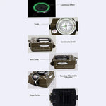 Bússola Prismática de Bolso Militar Multifuncional GoldGood DC60-2A para Viagens Geológicas ao Ar Livre com Visor Luminoso (Verde Exército), DC60
