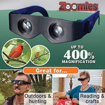 Óculos de Cabeça com Lupa Zoomies 400% de Ampliação, Telescópio 4X