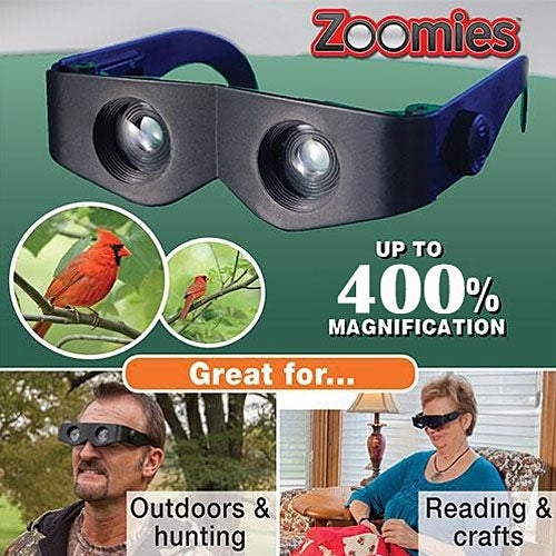 Óculos de Cabeça com Lupa Zoomies 400% de Ampliação, Telescópio 4X