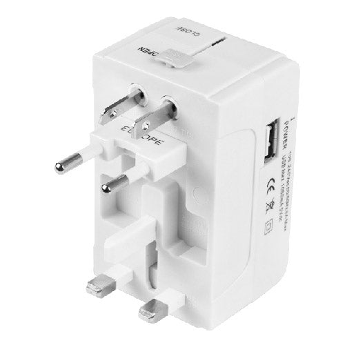 Carregador USB Universal 4 em 1 (Ficha EU + UK + AU + US) Adaptador de Viagem 933L