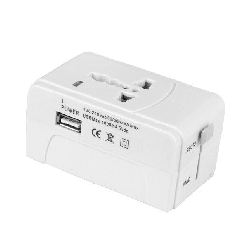Carregador USB Universal 4 em 1 (Ficha EU + UK + AU + US) Adaptador de Viagem 933L