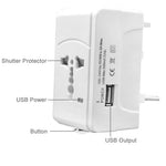 Carregador USB Universal 4 em 1 (Ficha EU + UK + AU + US) Adaptador de Viagem 933L
