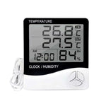 Termómetro digital LCD para exterior/interior, higrómetro eletrónico, relógio com alarme, THC-03A