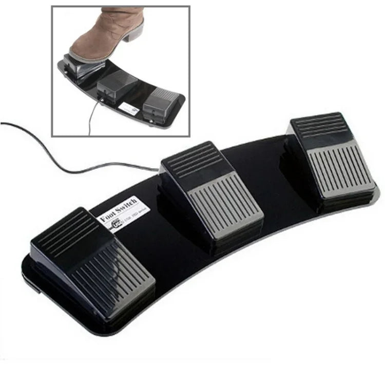 Interruptor de Pé USB Triplo para PC, 2 Interruptores de Pé