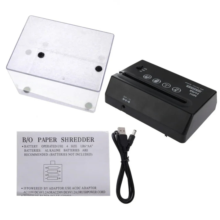 Triturador de Papel Mini USB com Abridor de Cartas, Triturador de Papel USB