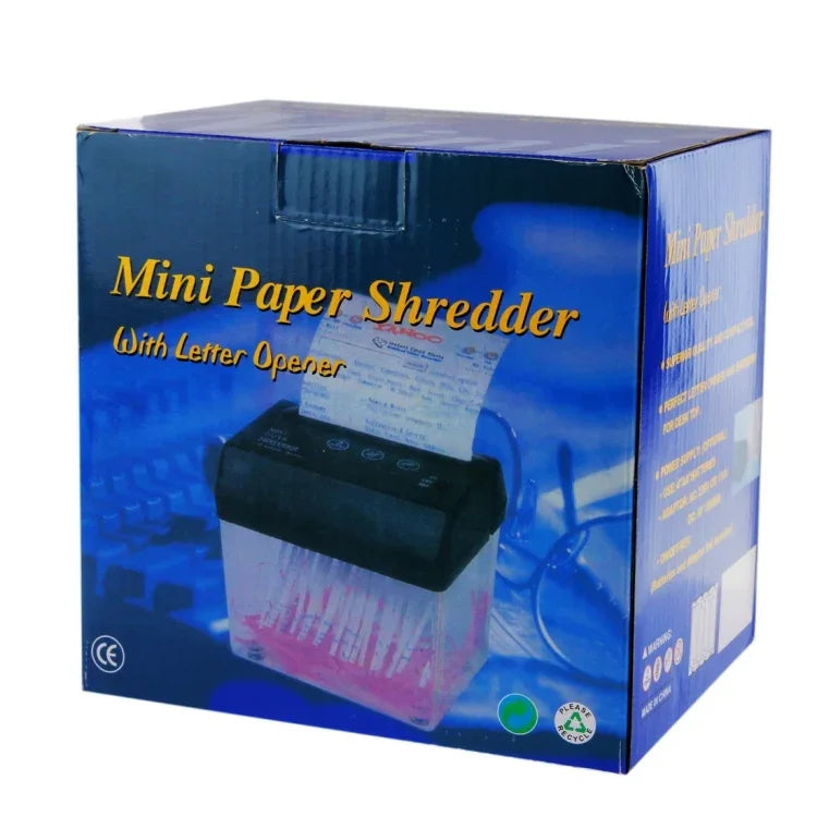 Triturador de Papel Mini USB com Abridor de Cartas, Triturador de Papel USB