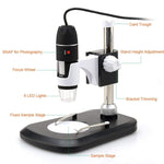 Microscópio Digital USB DMS-MDS800 40X-800X com Sensor de Imagem 2.0MP, 8 LEDs e Suporte Profissional, 40X-800X