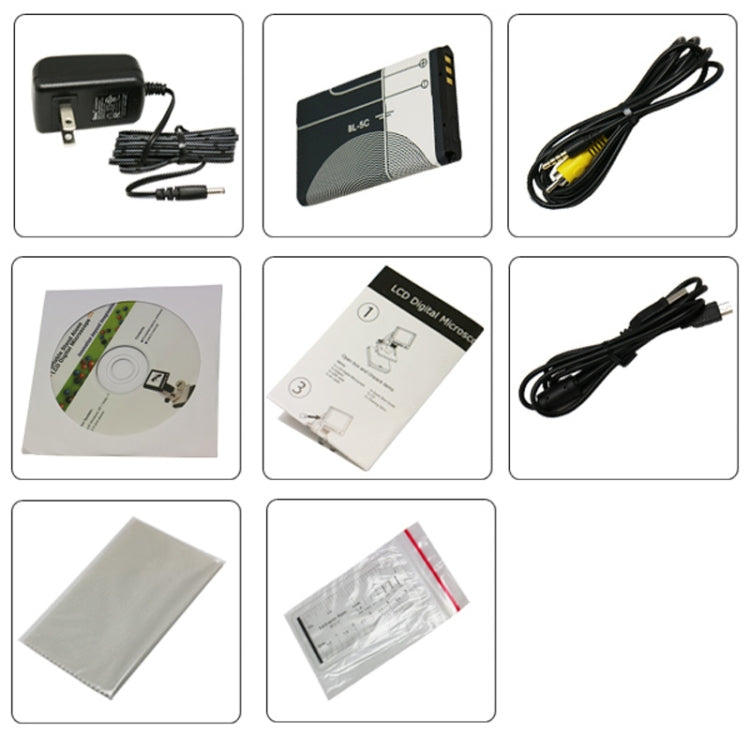 Microscópio Digital Independente 500X 5 Megapixels com Ecrã LCD de 3.5 polegadas e 8 LEDs, Suporta Cartão TF até 32G (DMS-038M), DMS-038M 500X