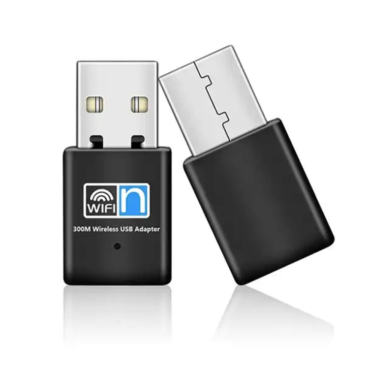 Adaptador de rede USB Nano sem fios 300Mbps 802.11N, cartão adaptador