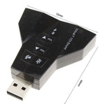 Adaptador de Som USB 2.1 Canais (Microfone USB Duplo, Auscultadores USB Duplos)