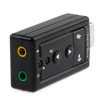 Adaptador de Placa de Som Virtual 3D USB 2.0 7.1 Canais Externo, Plástico Preto 7.1 Canais