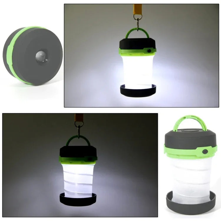 Lanterna LED Retrátil com 3 Modos, Lâmpada para Tenda
