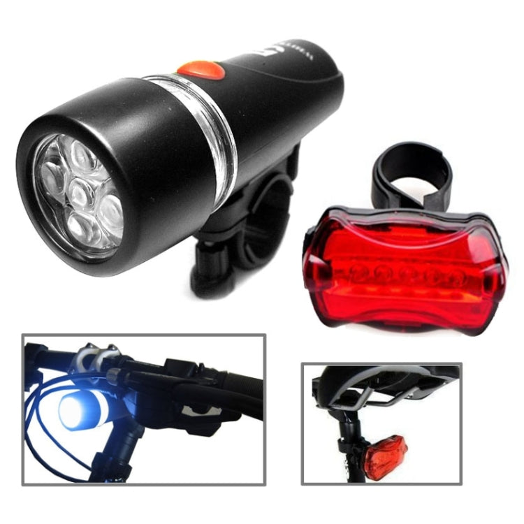 Luz Frontal para Bicicleta Resistente à Água com 5 LEDs + Lanterna Traseira de Segurança, Luz Frontal para Bicicleta + Lanterna Traseira de Segurança