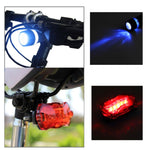 Luz Frontal para Bicicleta Resistente à Água com 5 LEDs + Lanterna Traseira de Segurança, Luz Frontal para Bicicleta + Lanterna Traseira de Segurança