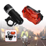 Luz Frontal para Bicicleta Resistente à Água com 5 LEDs + Lanterna Traseira de Segurança, Luz Frontal para Bicicleta + Lanterna Traseira de Segurança