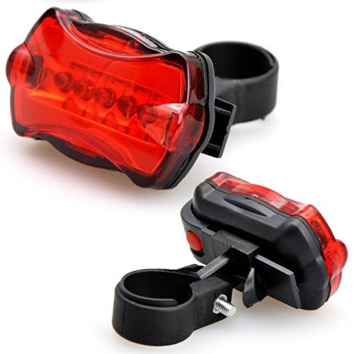 Luz Frontal para Bicicleta Resistente à Água com 5 LEDs + Lanterna Traseira de Segurança, Luz Frontal para Bicicleta + Lanterna Traseira de Segurança