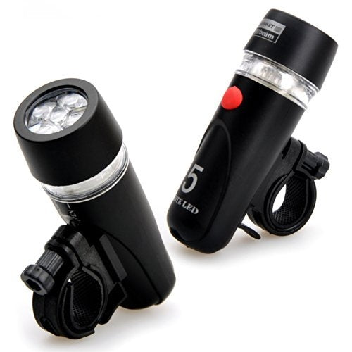 Luz Frontal para Bicicleta Resistente à Água com 5 LEDs + Lanterna Traseira de Segurança, Luz Frontal para Bicicleta + Lanterna Traseira de Segurança