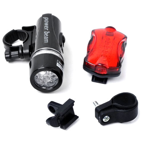 Luz Frontal para Bicicleta Resistente à Água com 5 LEDs + Lanterna Traseira de Segurança, Luz Frontal para Bicicleta + Lanterna Traseira de Segurança