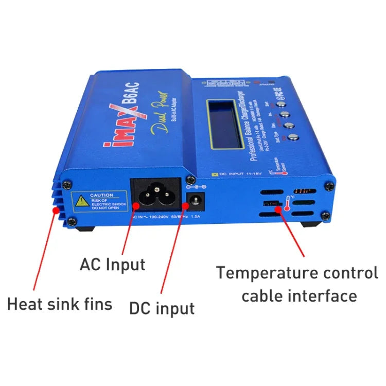 Carregador de Balanço de Bateria RC iMAX B6AC com Ecrã LCD de 2.6 polegadas (100-240V / Ficha EU), B6AC