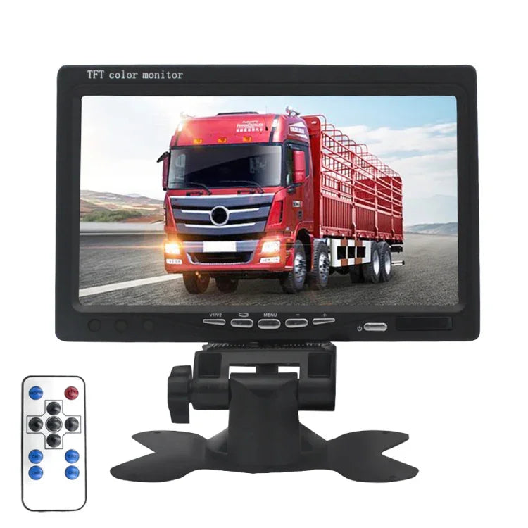 Monitor de Carro de 7,0 polegadas / Monitor de Câmaras de Vigilância com Suporte de Ângulo Ajustável e Comando à Distância, Entrada de Vídeo Dupla, 7,0 polegadas, Entrada de Vídeo Dupla